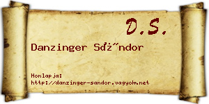 Danzinger Sándor névjegykártya